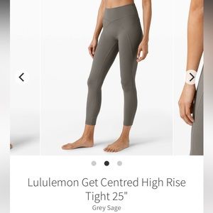 LULULEMON | Get Centered High Rise Tight 25” Grey Sage Sz 4